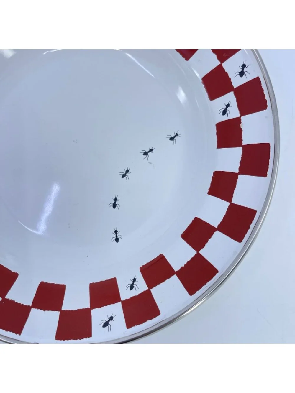 vintage golden rabbit ii red checkered enamelware bowls set of 4 1999
